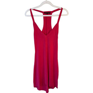 Urban Behavior Y2K Bold Pink Tunic Top With Back Ruching Size XS Casual Stretch